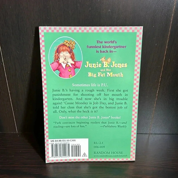 Junie B. Jones and Her Big Fat Mouth;  paperback, Barbara Park  LIKE NEW - Picture 2 of 3